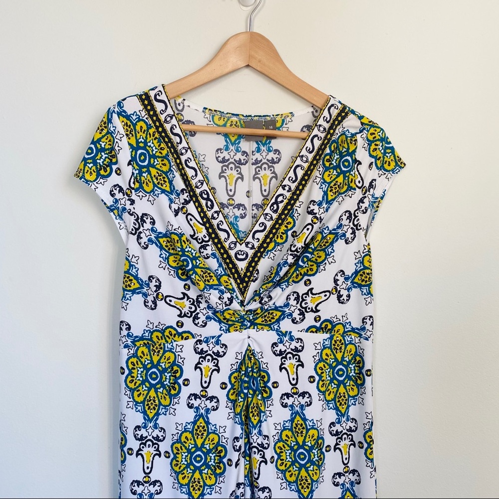 Printed V Neck Dress